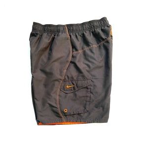 Men’s Nike Gray/Orange 8” Swim Trunks